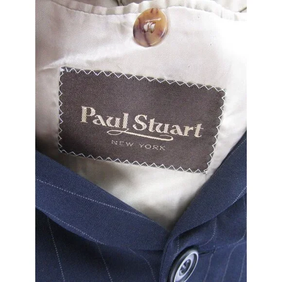 Paul Stuart Sport Coat 40 Blazer Pinstriped Business Jacket Preppy - Picture 11 of 12